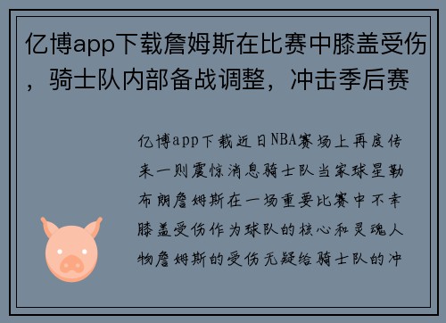 亿博app下载詹姆斯在比赛中膝盖受伤，骑士队内部备战调整，冲击季后赛仍充满信心